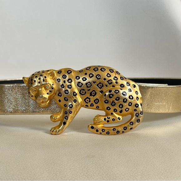 Vintage leopard belt 90s Doreen Ryan Buckle one size - Picture 2 of 6